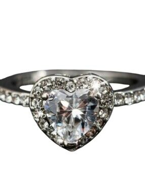 Cubic Zirconia Heart Ring